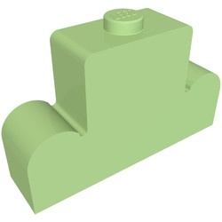 4088-37G Steen 1x4x2 centrale nop (gewelfd zijkant) groen, midden gebruikt *