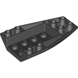 43713-11G Wig OMGEKEERD 6x4 gebogen steen 2x2 nopgaten zwart gebruikt *1D012
