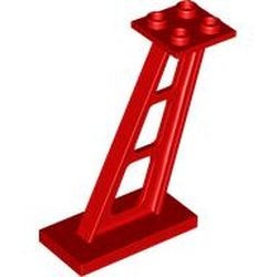 4476b-5G Pilaar 2x4x5 (schuin) rood gebruikt *2B074