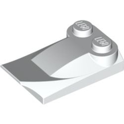 47456-1G Steen 2x3x2/3 (lang) twee noppen, lip einde (kikker) wit gebruikt *1D028