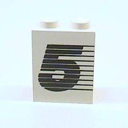 4864apx5-1G Paneel 1x2x2 met cijfer 5 wit gebruikt *0D0000