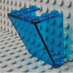 4872-14 Ruit 3x4x4 omgekeerd (hoog) transparant donkerblauw gebruikt *1C012