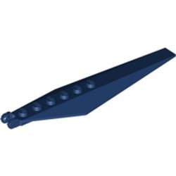 57906-63 Platte plaat 1x12 gebogen zijden spitse einden (Wiek) blauw, donker NIEUW *