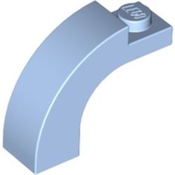 6005-105 Steen, boog 1x3x2 boven rond 1 nop bovenop blauw, lichthelder NIEUW *1B069