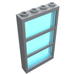 6160c03-86 Raam 1x4x6 Frame met 3 vakken vaste ruit lichtblauw grijs, licht (blauwachtig) NIEUW *L11-13