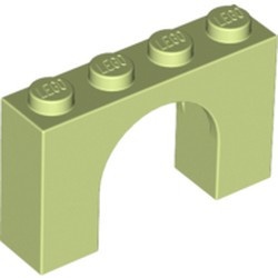 6182-158 Steen, boog 1x4x2 hoog geelgroen NIEUW *1B385
