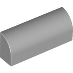 6191-86G Steen, 1x4x 1 1/3 met afgeronde top, geen noppen grijs, licht (blauwachtig) gebruikt *1R030