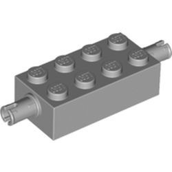 6249-86G Steen 2x4 met pinnen aan beide zijden grijs, licht (blauwachtig) gebruikt *1D009