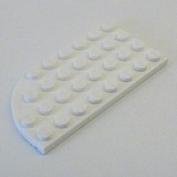 712-1G Platte plaat 4x8 afgerond LINKS wit gebruikt *3D0000