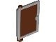 73436c04-86 Deur 1x4x5 links met roodbruin glas grijs, licht (blauwachtig) NIEUW *1L0000