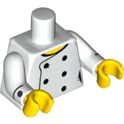 973pb2708c01-1 Torso, chef met 5 zwarte knopen (col17-3/col288) wit NIEUW *0B0000