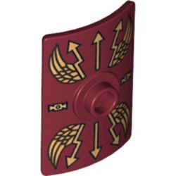 98367pb01-59G Schild Rechthoekig gebogen met vleugels en pijlen rood, donker gebruikt *0L0000