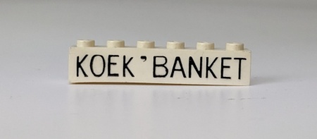 crssprt02pb13-1G Steen 1x6 ZONDER bodemtubes KOEK en BANKET dun wit gebruikt *5V05-02