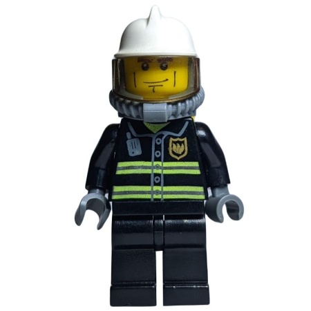 cty0024G Brandweerman, witte helm en gele luchttanks gebruikt *0M0000