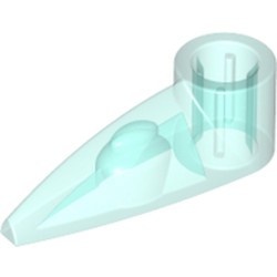 x346-15 Deurknop/Tand 1x3 met asgat transparant lichtblauw NIEUW *1B059