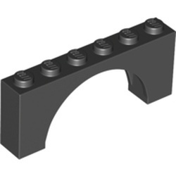 15254-11 Steen, boog 1x6x2 hoog middendikke top geen versterking zwart NIEUW *1B390