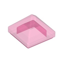 22388-50 DakNOK 45 graden PYRAMIDE 1x1 2/3 hoog top 4 zijdig transparant, donkerroze NIEUW *1L190