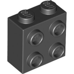22885-11 'Steen 1x2x1 2/3e met noppen aan één zijde zwart NIEUW *1L2-13