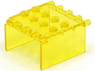 2337-19G Ruit 4x4x2 cockpit verlenging transparant geel gebruikt *1C001