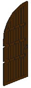 2400-8G Deur 1x5x10 met 1/4 cirkeltop (groot) bruin (klassiek) gebruikt *1C029