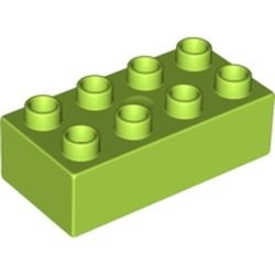 3011-34 DUPLO steen 2x4 (LET OP: DUPLO IS VRIJWEL ALTIJD PAKKETPOST) lime NIEUW *