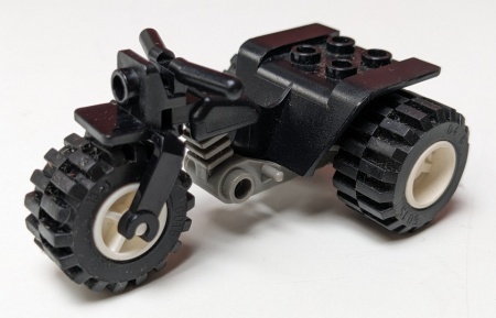 30187c01a-11G Motor- Trike met klassiek donkergrijze bodem en witte wielen (PAKKETPOST) zwart gebruikt *1D038