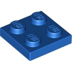 3022-7G Platte plaat 2x2 blauw gebruikt *1B362