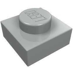 3024-9G Platte plaat 1x1 lichtgrijs (klassiek) gebruikt *1B366