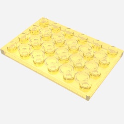 3032-19G Platte plaat 4x6 transparant geel gebruikt *1A038