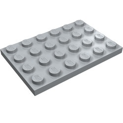 3032-86G Platte plaat 4x6 grijs, licht (blauwachtig) gebruikt *1A038