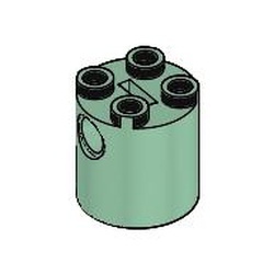 30361c-48G Steen rond 2x2x2 Robot Body groen, zandkleurig gebruikt *1L000