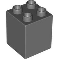 31110-85G DUPLO steen 2x2x2 (PAKKETPOST) grijs, donker (blauwachtig) gebruikt *