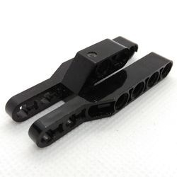 32308-11G Technic, aangepaste hefbalk 3x7x2 met 3 vingers zwart gebruikt *1DT00