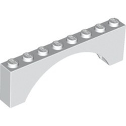 3308-1 Steen, boog 1x8x2 hoog (niet-verhoogd) wit NIEUW *1B359