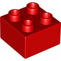 3437-5G DUPLO steen 2x2 (LET OP: DUPLO IS VRIJWEL ALTIJD PAKKETPOST) rood gebruikt *