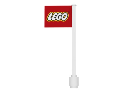 3596pb02 Vlag op vlaggemast, recht (klassiek) LEGO full size wit gebruikt *0K010