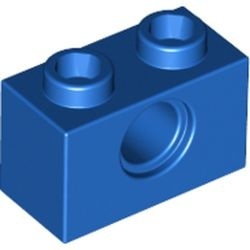 3700-7G Technic, steen 1x2 met gat blauw gebruikt *1D052