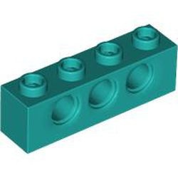 3701-39 Technic, steen 1x4 met 3 gaten turquoise, donker NIEUW *