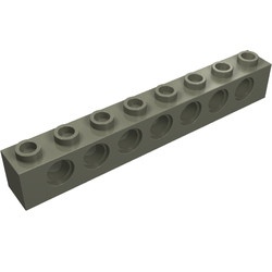 3702-10G Technic, steen 1x8 met 7 gaten donker, grijs (klassiek) gebruikt *1D056