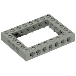40345-9G Technic, steen 6x8 Open Center lichtgrijs (klassiek) gebruikt *