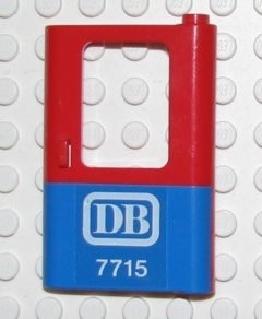 4182pb018-5G Trein, Deur 1x4x5 rechts onderste helft blauw DB 7715 rood gebruikt *1D0000