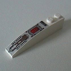 42022p01-1 Dakpan 6x1 gebogen met twee noppen STAR WARS control pannel wit NIEUW *1L000