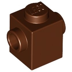 47905-88 Steen 1x1 noppen 2 zijden tegenover elkaar bruin, roodachtig NIEUW *1B035
