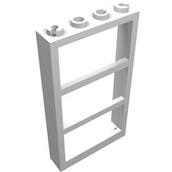 57894-1B BULK: 10x 'Raam 1x4x6 Frame 3 vakken ZONDER ruit wit NIEUW *L11-13