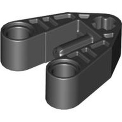 58177-11G Technic, verbinder 3x3 met as, 2 pingaten en 1 asgat zwart gebruikt *0L0000