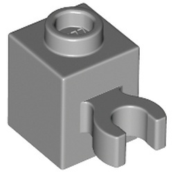60475-86G Steen 1x1 met clip verticaal (open OF dichte nop) grijs, licht (blauwachtig) gebruikt *1L031