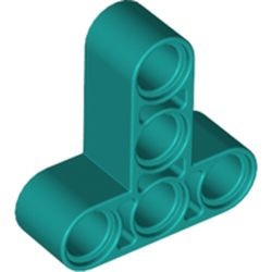 60484-39 Technic, Hefbalk dik 3x3 T- vorm turquoise, donker NIEUW *1D000
