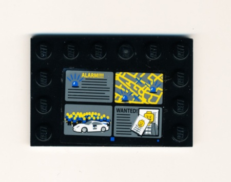 6180pb054-11G Tegel 4x6 met noppen zijkant kaart (Sticker) zwart gebruikt *5T10-04