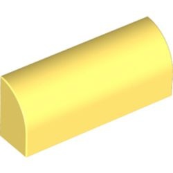 6191-103 Steen, 1x4x 1 1/3 met afgeronde top, geen noppen geel, lichthelder NIEUW *1B071