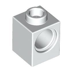 6541-1G Technic, steen 1x1 met PINgat wit gebruikt *1D052